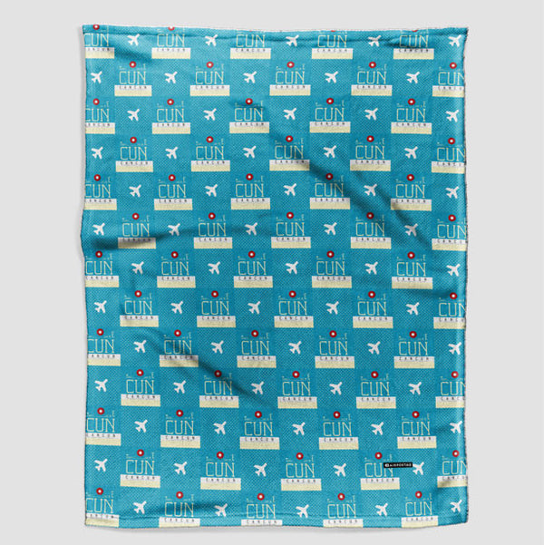 Throw Blanket CUN Airport Code Pattern throw-blanket-cun-airport-code-pattern