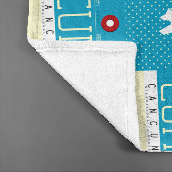 Throw Blanket CUN Airport Code Pattern throw-blanket-cun-airport-code-pattern