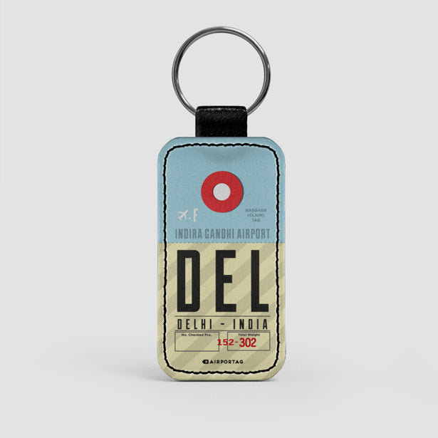 DEL - Leather Keychain - Airportag