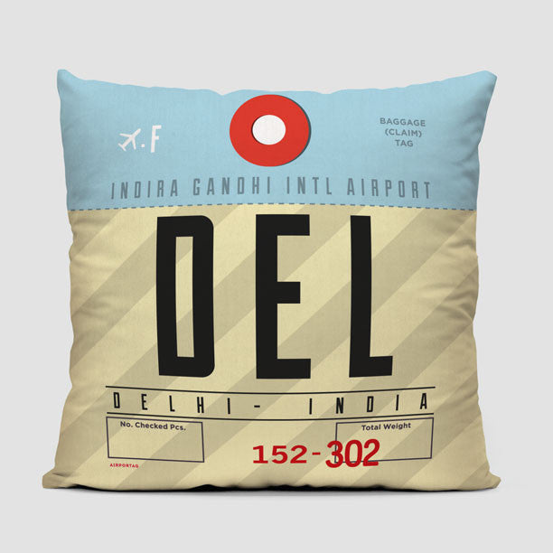 DEL - Throw Pillow - Airportag