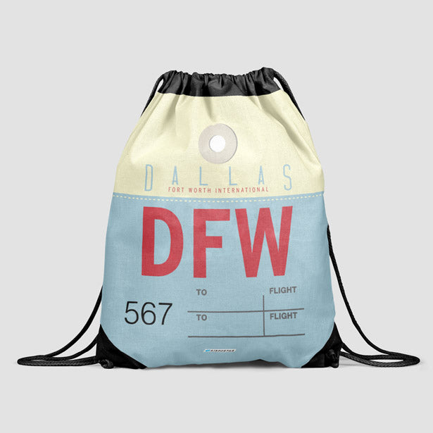 DFW - Drawstring Bag - Airportag