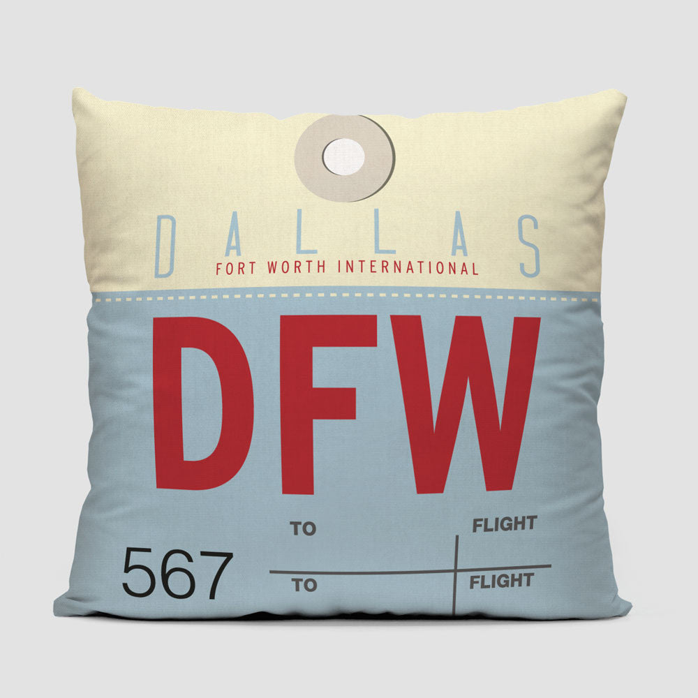 DFW - Throw Pillow - Airportag