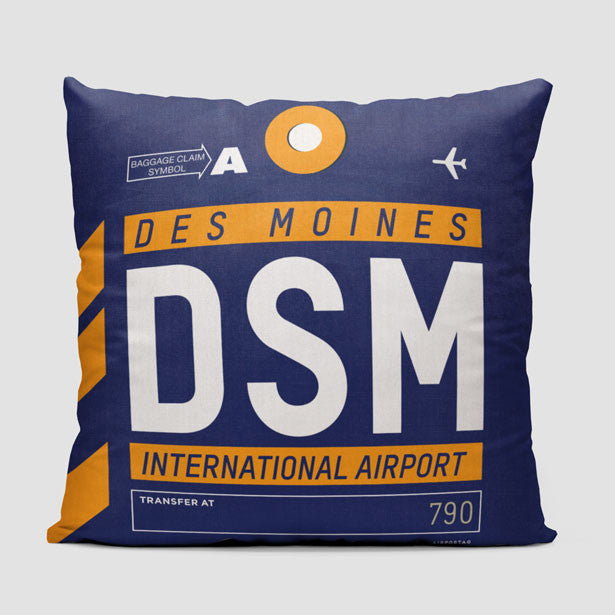 DSM - Throw Pillow - Airportag