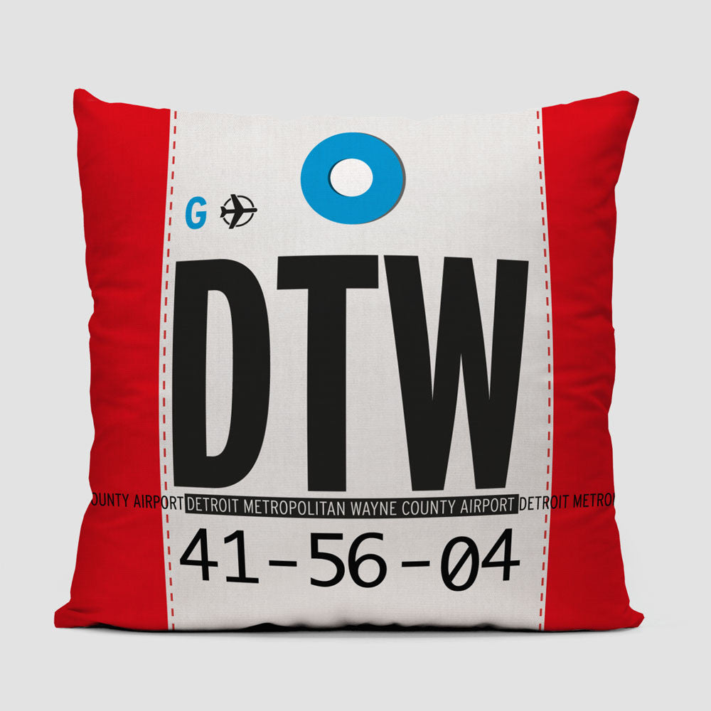 DTW - Throw Pillow - Airportag