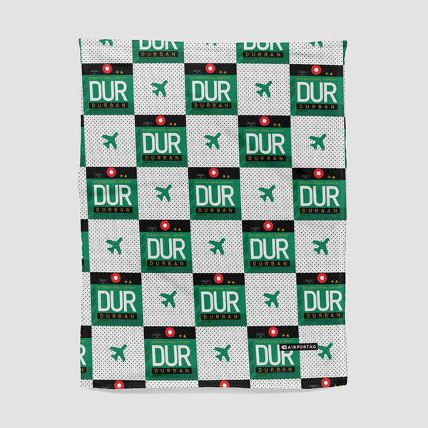 Throw Blanket DUR Airport Code Pattern throw-blanket-dur-airport-code-pattern