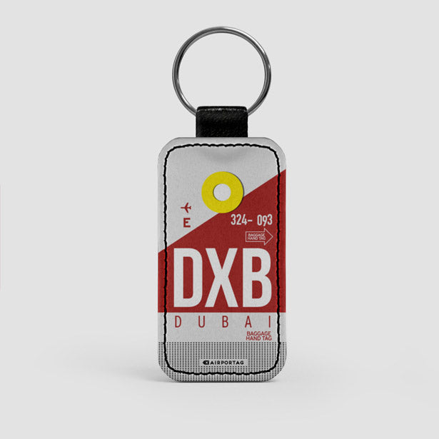 DXB - Leather Keychain - Airportag