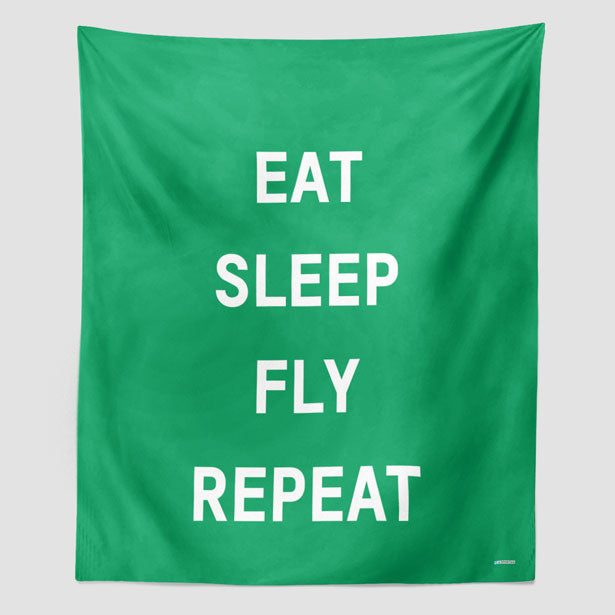 Eat Sleep Fly - Wall Tapestry - Airportag