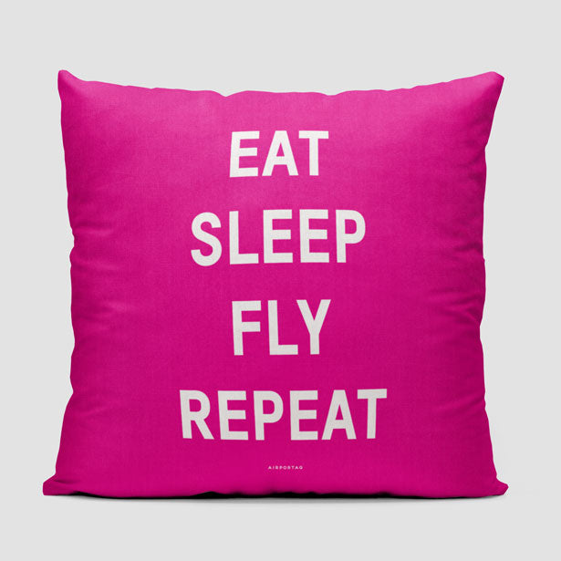 Eat Sleep Fly - Throw Pillow - Airportag