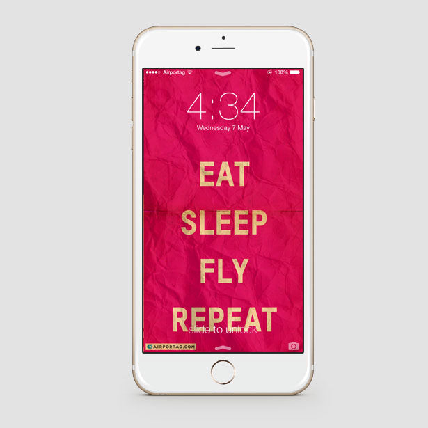 Eat Sleep Fly - Mobile wallpaper - Airportag