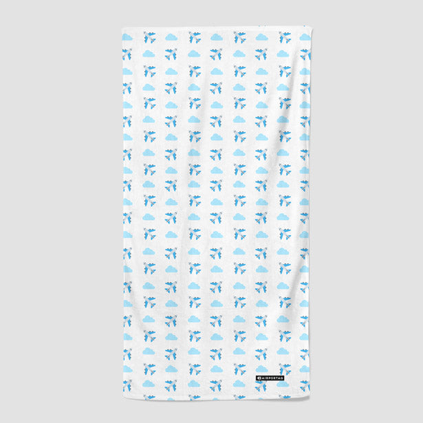 Emoji Cloud Plane - Beach Towel - Airportag