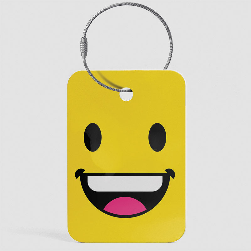 Emoji heureux - Étiquette de bagage