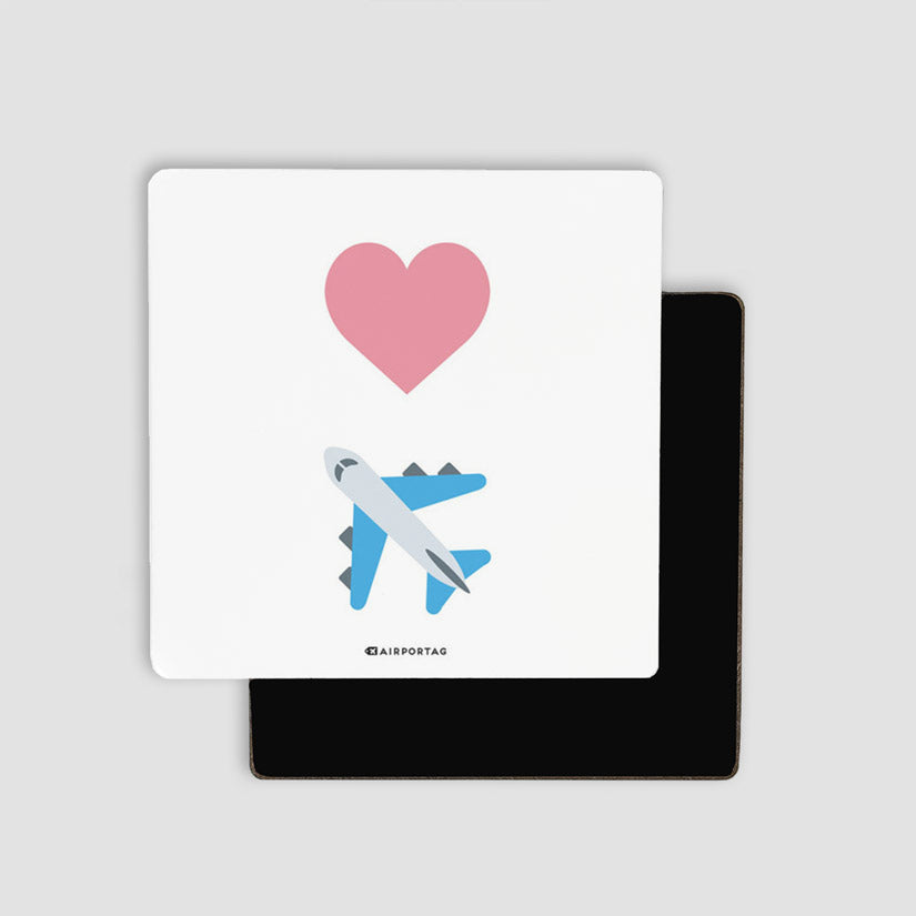 Emoji Heart Plane - Magnet