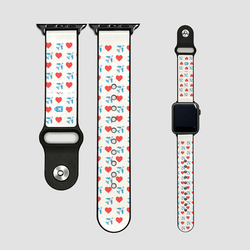 Emoji Heart Plane - Apple Watch Band