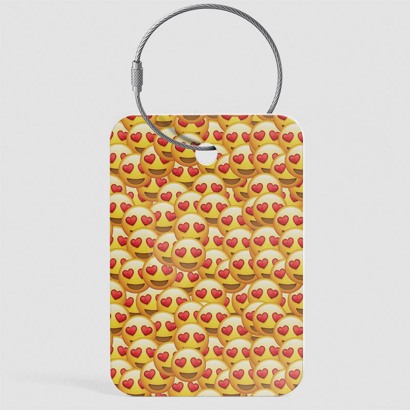 Modèle d'amour Emoji - Étiquette de bagage