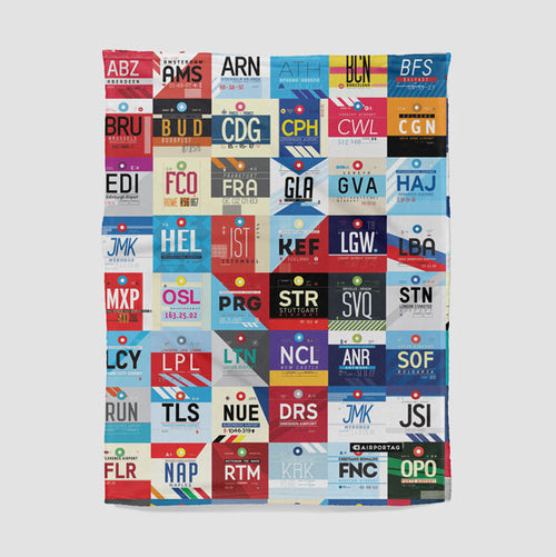 Aviation and Travel Themed Blankets Airportag