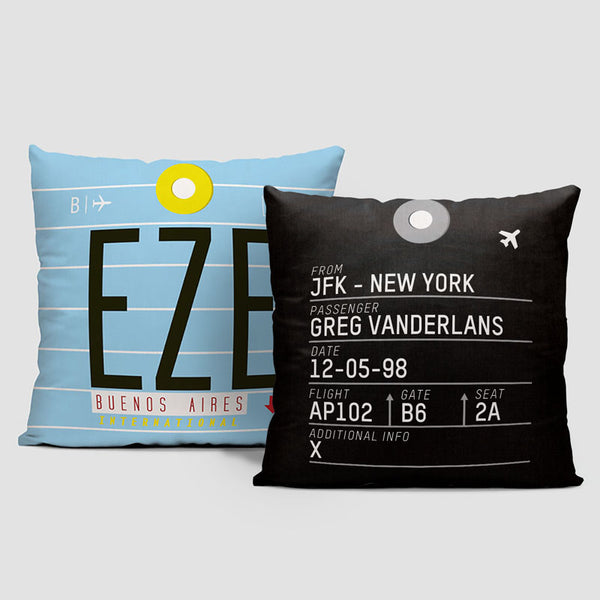Throw Pillow EZE Ezeiza International Airport. IATA code EZE.