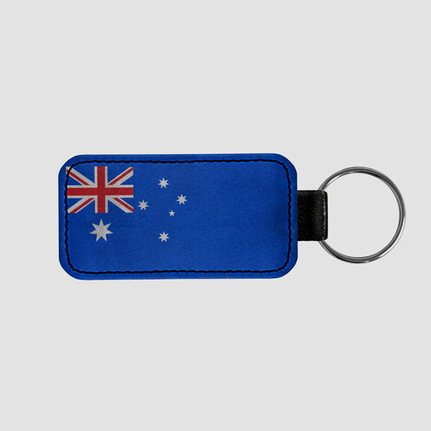 Australian Flag - Leather Keychain - Airportag