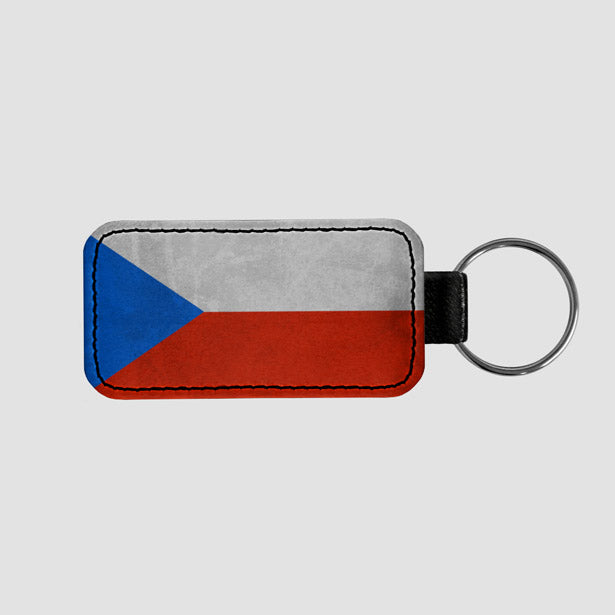 Czech Republic Flag - Leather Keychain - Airportag