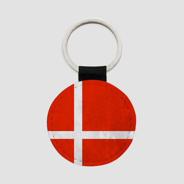 Drapeau danois - Porte-clés rond