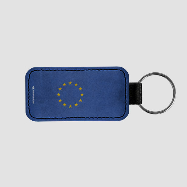 European Flag - Leather Keychain - Airportag