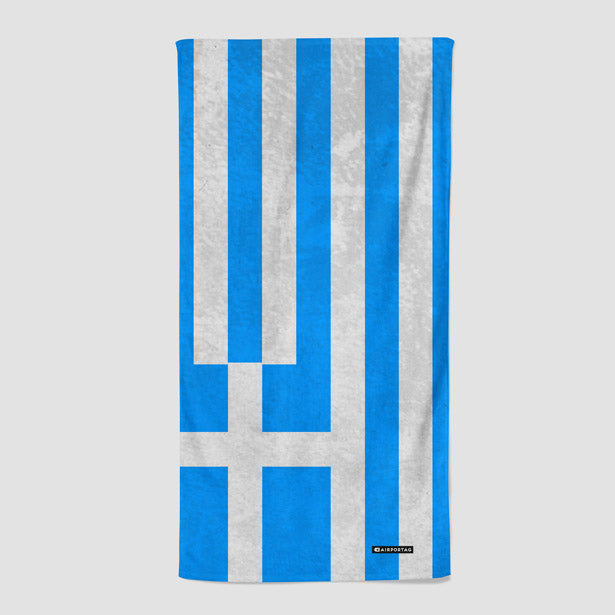 Greek Flag - Beach Towel - Airportag