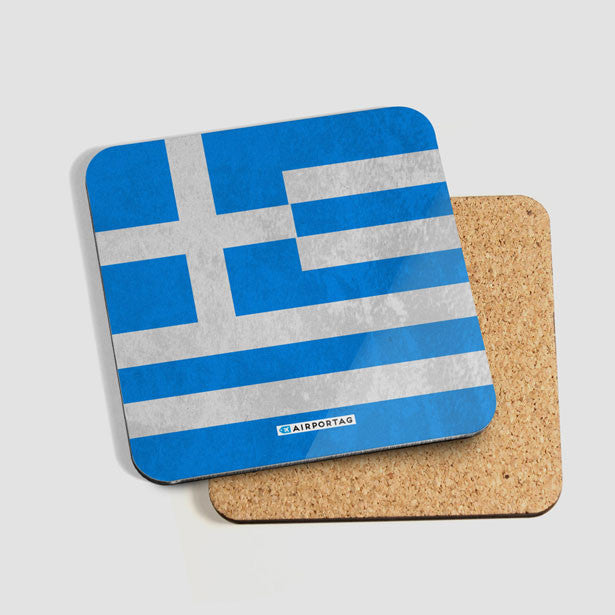 Greek Flag - Coaster - Airportag