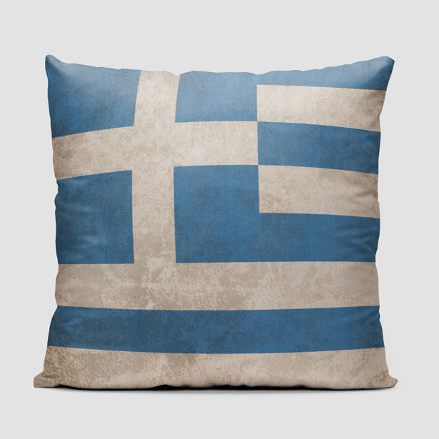 Greek Flag - Throw Pillow - Airportag