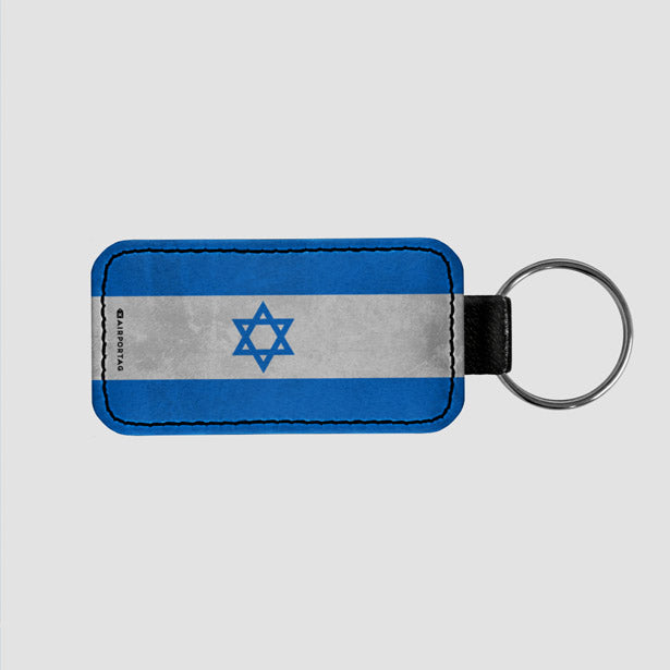 Israeli Flag - Leather Keychain - Airportag