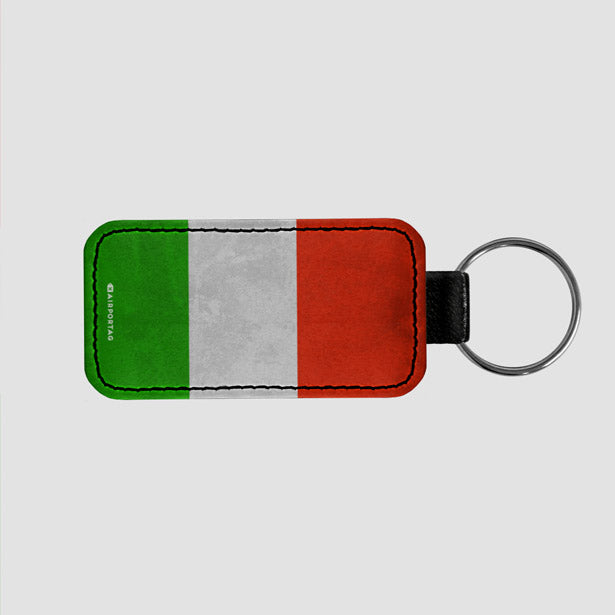 Italian Flag - Leather Keychain - Airportag