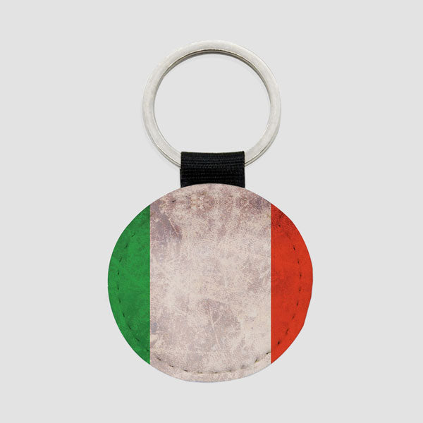 イタリア国旗 - ラウンド キーチェーン