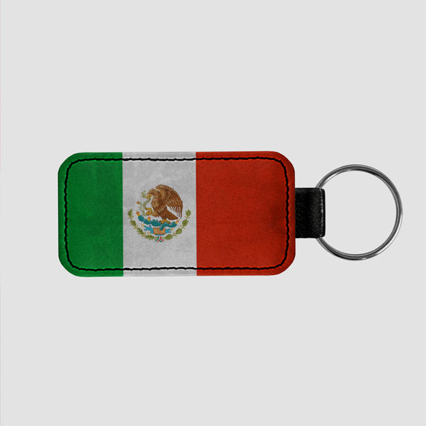Mexican Flag - Leather Keychain - Airportag