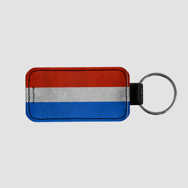 Dutch Flag - Leather Keychain - Airportag