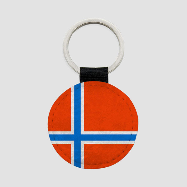 Norwegian Flag - Round Keychain