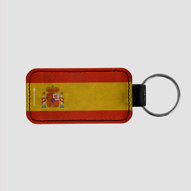 Spanish Flag - Leather Keychain - Airportag