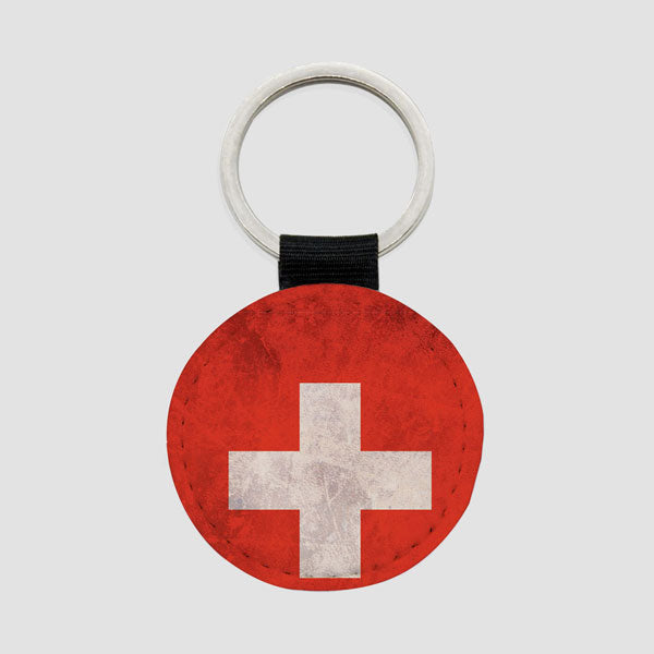 Switzerland Flag - Round Keychain