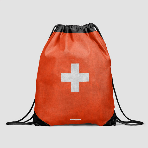 Switzerland Flag - Drawstring Bag - Airportag