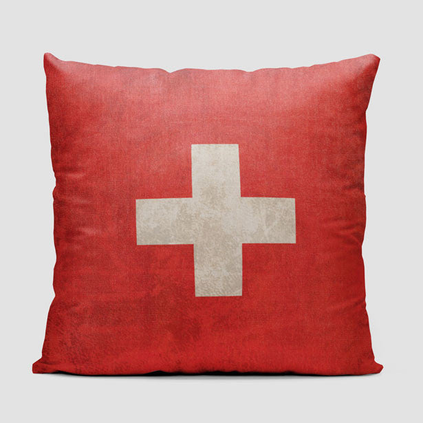 Switzerland Flag - Throw Pillow - Airportag