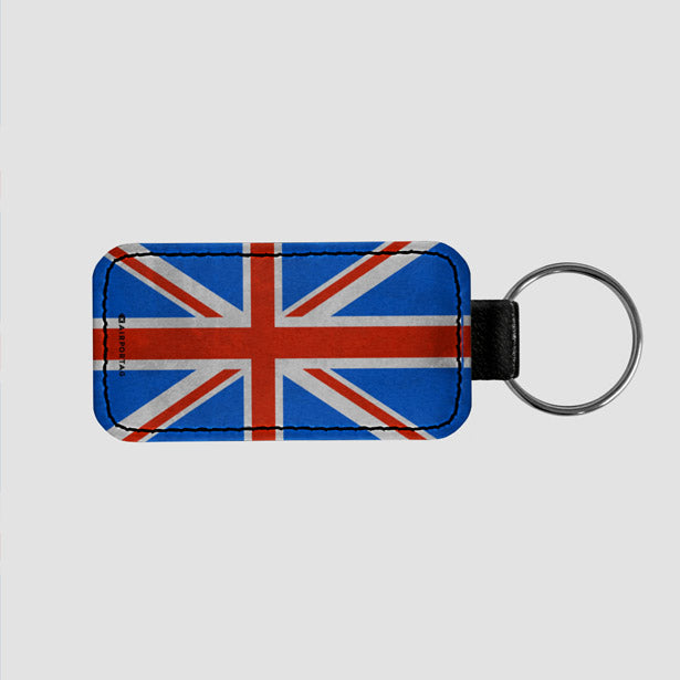 UK Flag - Leather Keychain - Airportag