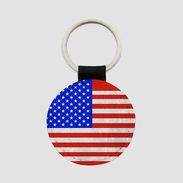 USA Flag - Round Keychain