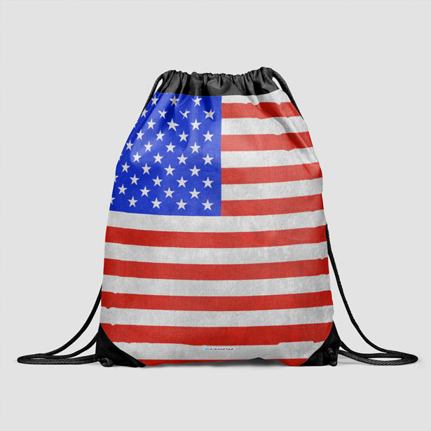 USA Flag - Drawstring Bag - Airportag