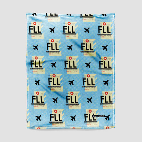 Throw Blanket - FLL airport code pattern.
