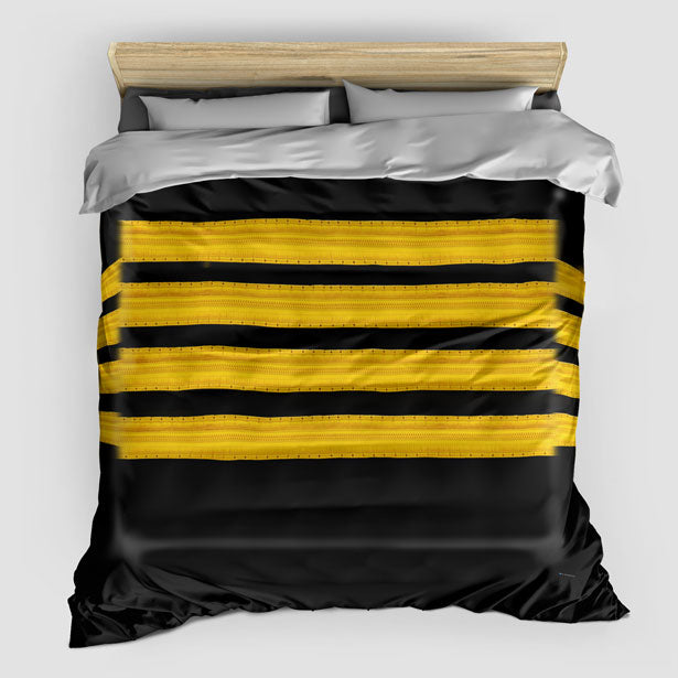 Black Pilot Stripes - Comforter - Airportag