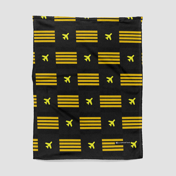 Black Pilot Stripes - Blanket - Airportag