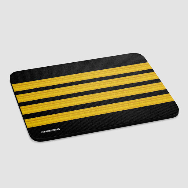 Black Pilot Stripes - Mousepad - Airportag