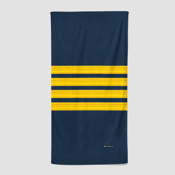 Pilot Stripes Gold - Beach Towel - Airportag