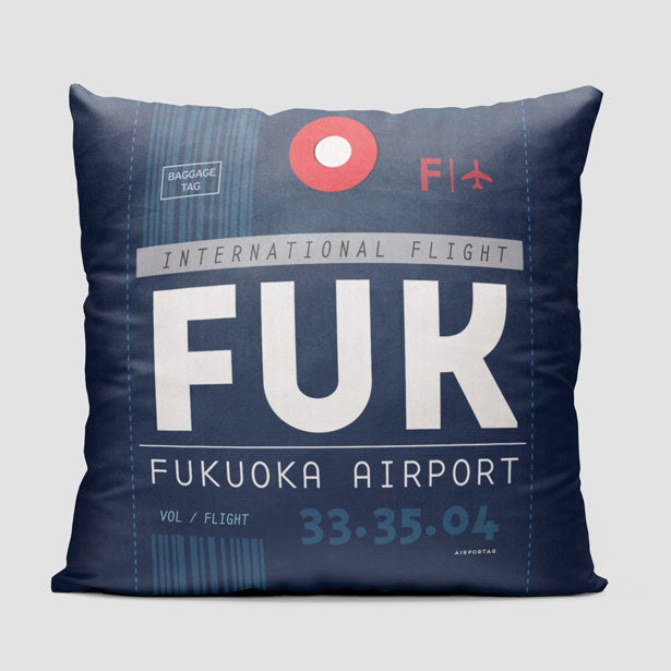 FUK - Throw Pillow - Airportag
