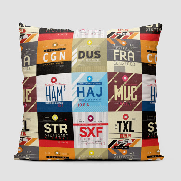 Germany Airports - Throw Pillow - Airportag