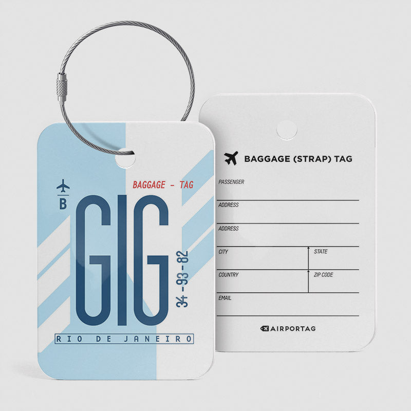 Airport Code Luggage Tag IATA code GIG baggage tag