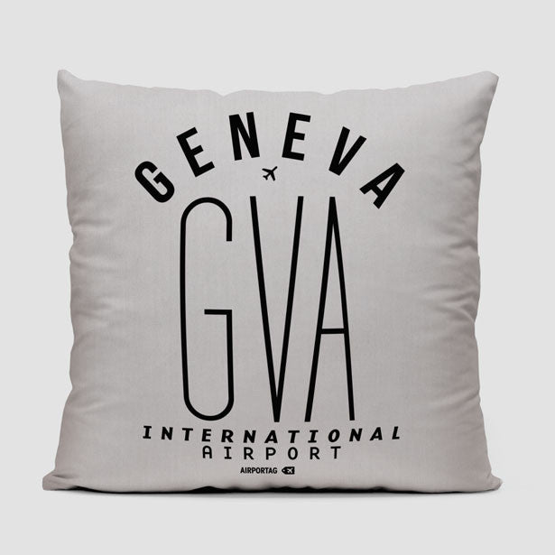 GVA Letters - Throw Pillow - Airportag