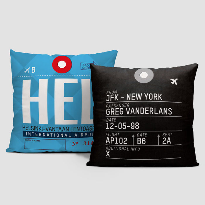 Throw Pillow HEL Helsinki Airport IATA code HEL
